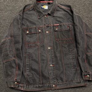 Southpole SPG Function Denim Jacket Mens Large Black Y2K Streetwear 2K Rare